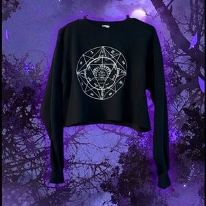 Brandy Melville Black Sweatshirt with White Graphic